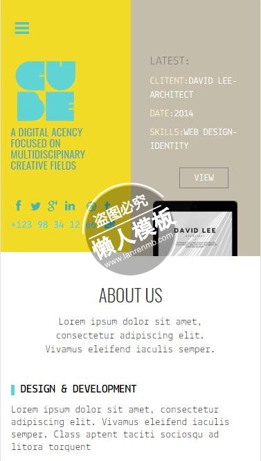 Cube设计业务合作俱乐部html5公司企业手机wap网站模板免费下载
