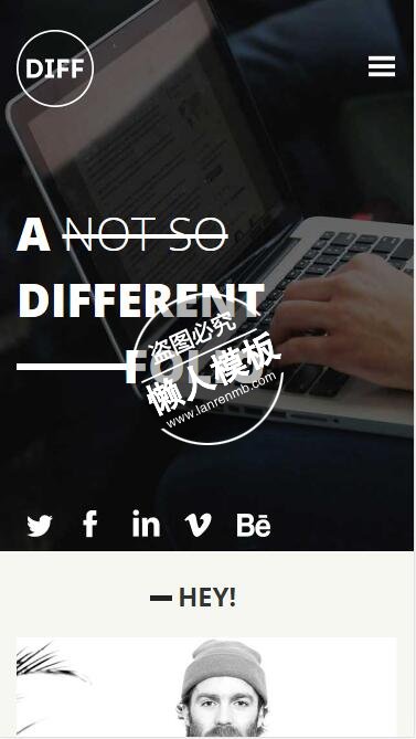 Diff网络合作封面设计html5公司企业手机wap网站模板免费下载
