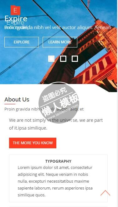 Expire红色桥梁建筑html5公司企业手机wap网站模板免费下载