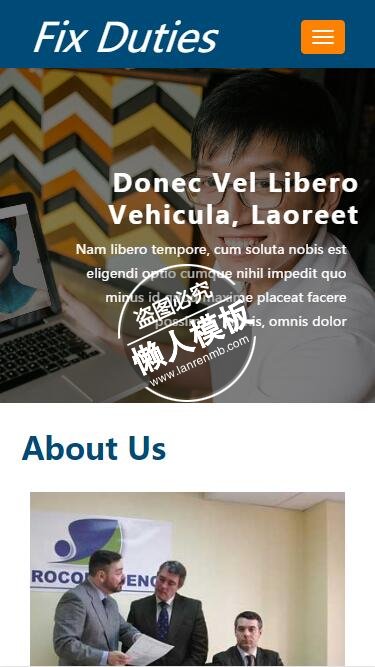 Fix Duties商业合作单页html5公司企业手机wap网站模板免费下载