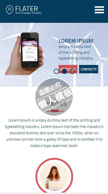 Flater移动端软件设计html5公司企业手机wap网站模板免费下载