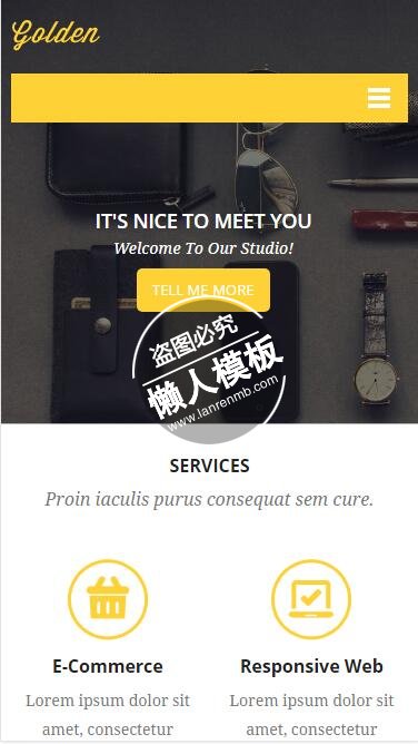 Golden随身带贵重产品html5公司企业手机wap网站模板免费下载