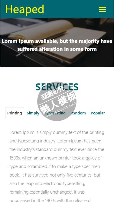 Heaped良好办公环境html5公司企业手机wap网站模板免费下载