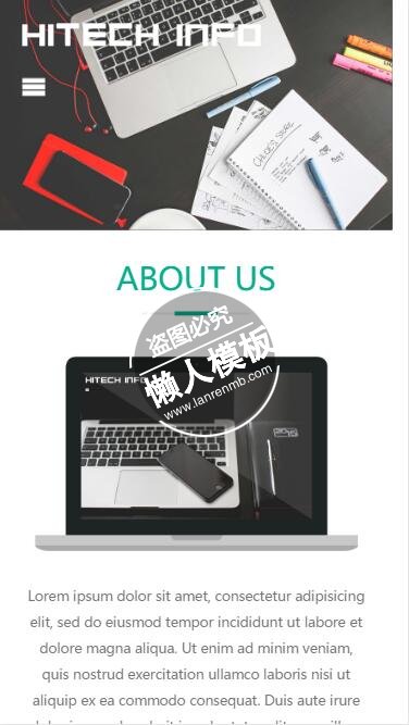 Hitech笔记本开发软件html5公司企业手机wap网站模板免费下载