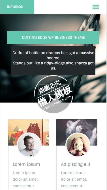 Infusion相片展示出售html5公司企业手机wap网站模板免费下载