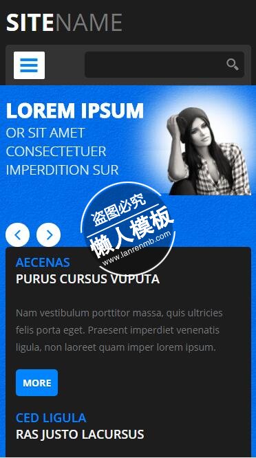 Intelijen蓝黑色漂亮排版html5公司企业手机wap网站模板免费下载