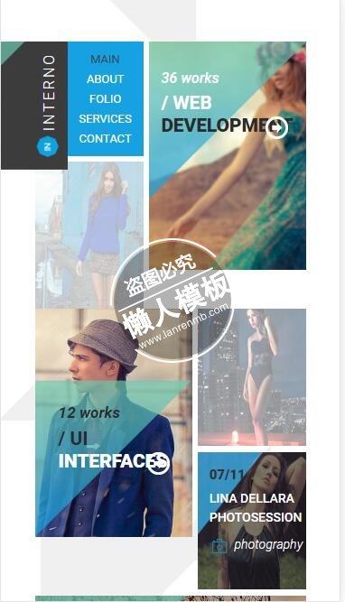 INTERNO多样化图片展示html5公司企业手机wap网站模板免费下载