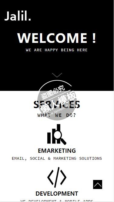 Jalil黑白色简单风格html5公司企业手机wap网站模板免费下载