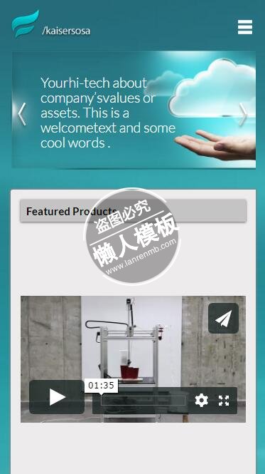 Kaisersosa带视频绿色背景html5公司企业手机网站模板免费下载