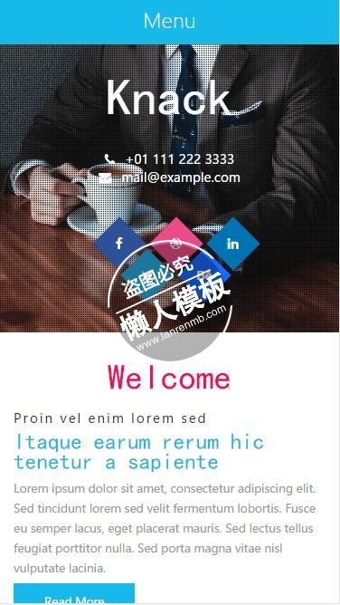 Knack个人工作咖啡html5公司企业手机wap网站模板免费下载