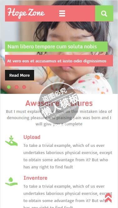 Hope Zone希望中心单页html5公益社交手机网站模板免费下载