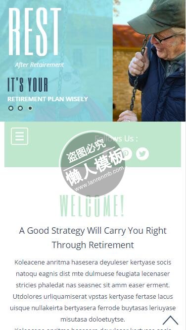 Rest老人们的容身所单页html5公益社交手机网站模板免费下载