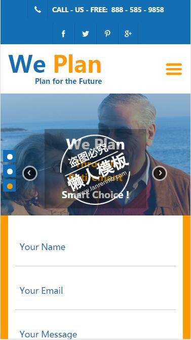 We Plan我们的老人救助计划html5公益社交手机网站模板免费下载