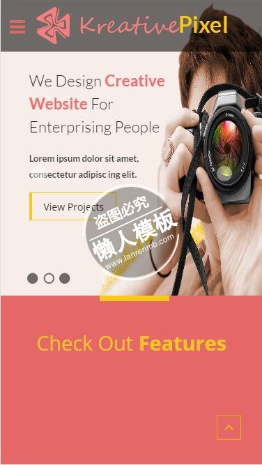 KreativePixel摄影团队html5公司企业手机wap网站模板免费下载