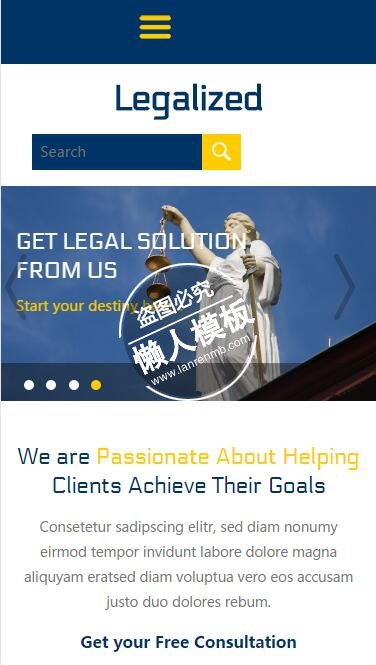 Legalized法院介绍详情html5公司企业手机wap网站模板免费下载