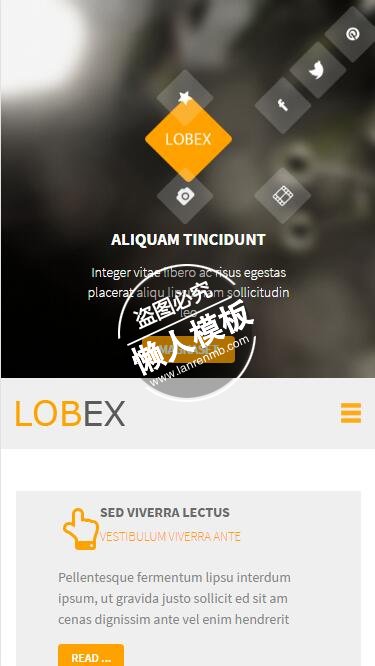 Lobex斜向图标设计html5公司企业手机wap网站模板免费下载