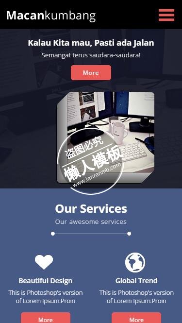 MacanKumbang漂亮的设计html5公司企业手机wap网站模板免费下载