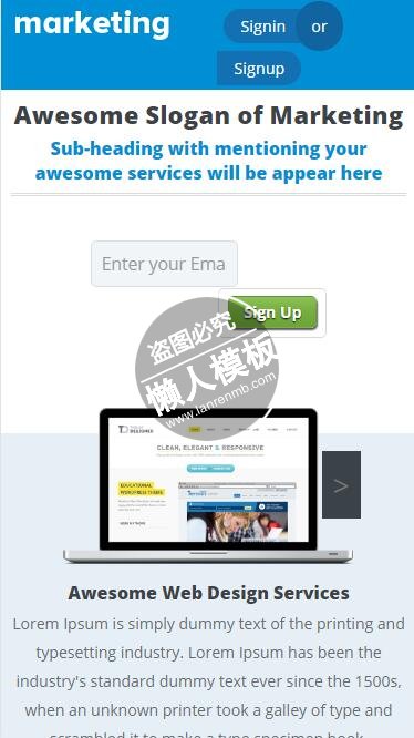 Marketing-landing-page html5公司企业手机wap网站模板免费下载