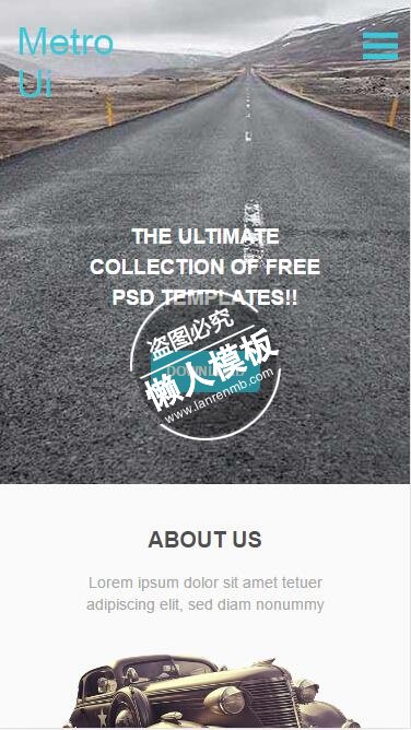 Metro Ui站点页面及图标设计html5公司企业手机网站模板免费下载