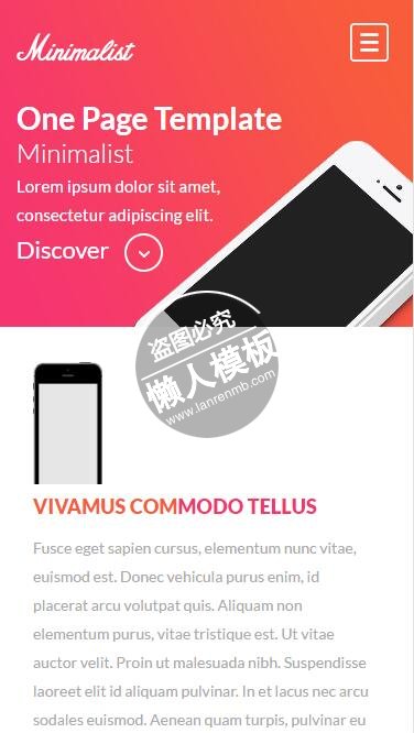 Minimalist漂亮手机软件单页html5公司企业手机网站模板免费下载