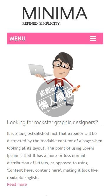 Minima网页及软件设计html5公司企业手机wap网站模板免费下载
