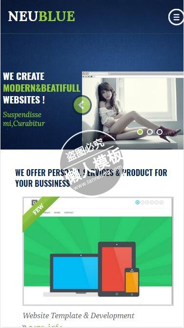 NeuBlue网站设计展示html5公司企业手机wap网站模板免费下载