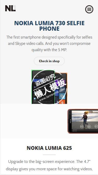 NL7手机界面风格介绍html5公司企业手机wap网站模板免费下载
