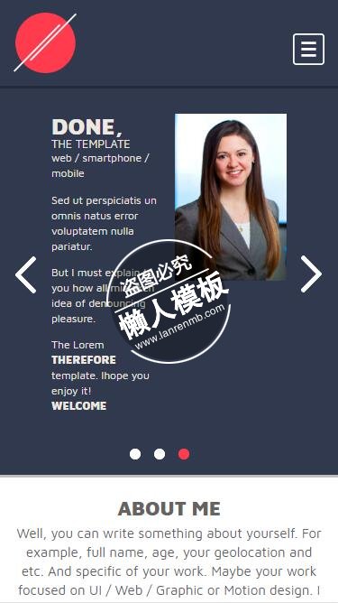 ONE PAGE PORTFOLIO html5公司企业手机wap网站模板免费下载