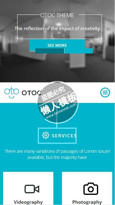 OTOC主题蓝色界面html5公司企业手机wap网站模板免费下载