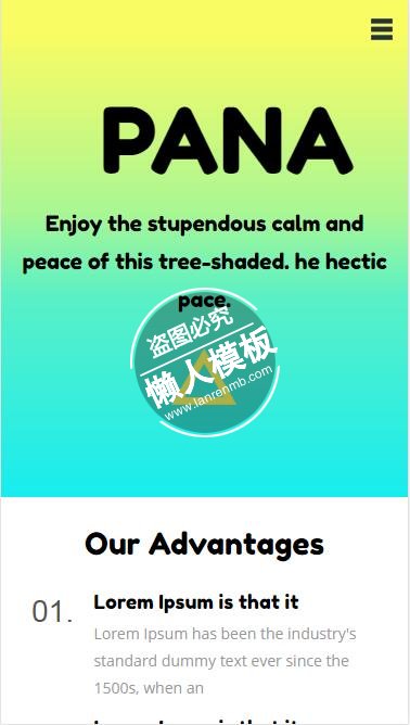 Pana全球商业合作html5公司企业手机wap网站模板免费下载