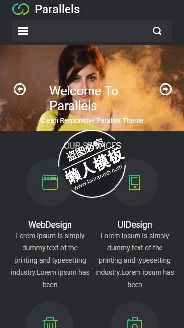 Parallel照片及网站设计处理html5公司企业手机网站模板免费下载