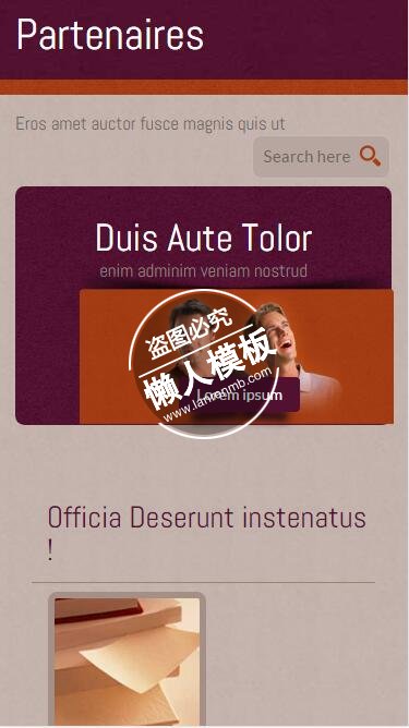 Partenaires商业合作会谈html5公司企业手机wap网站模板免费下载