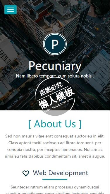 Pecuniary城市商务合作html5公司企业手机wap网站模板免费下载