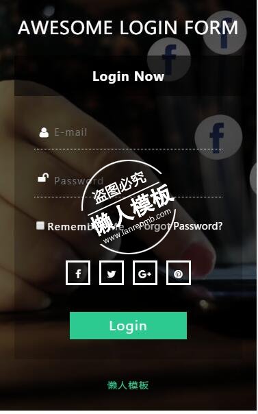 Awesome Loginhtml5动态视频背景登陆页面手机网站模板免费下载