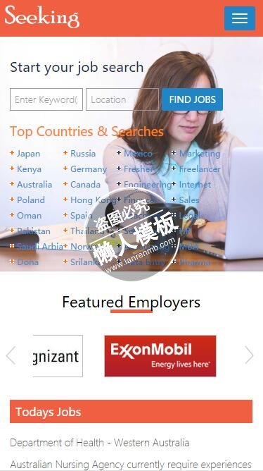 Seeking开始搜索你的工作html5公司企业手机wap网站模板免费下载
