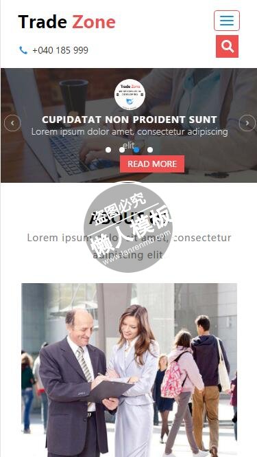 Trade Zone透明背景单页html5公司企业手机wap网站模板免费下载