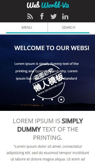 Webworld-v2夜晚暗蓝天空html5公司企业手机wap网站模板免费下载