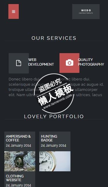 Wedo a Corporate Flath黑色html5公司企业手机网站模板免费下载