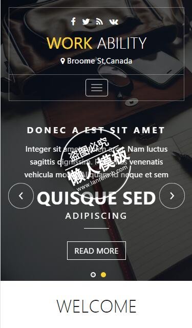Work Ability文字切换多页面html5公司企业手机网站模板免费下载