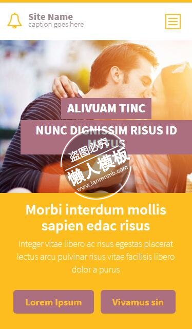 Yellow黄色风格站点html5公司企业手机wap网站模板免费下载