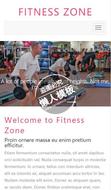 Fitness Zone html5手机wap体育网站模板免费下载