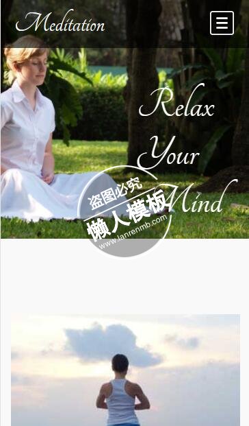 Meditation美丽环境下练瑜伽html5手机wap体育网站模板免费下载