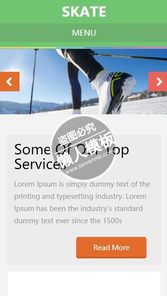 Skate滑雪运动html5手机wap体育网站模板免费下载