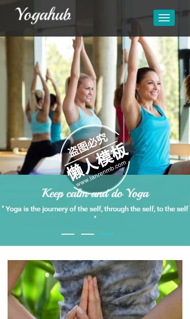 Yoga hub美丽瑜伽健身html5手机wap体育网站模板免费下载
