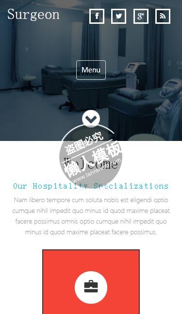 Surgeon医务室医疗设备html5手机wap医院网站模板免费下载