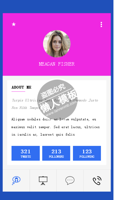 MEAGAN FISHER html5个人简历工作室网站模板源码下载