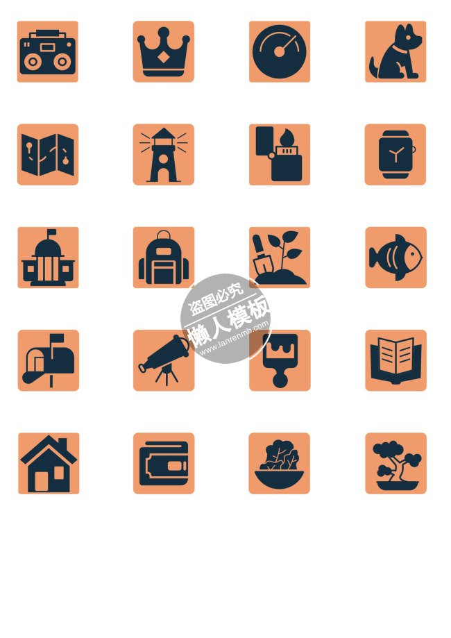 单色块状icon图标ui设计移动端手机图片素材下载