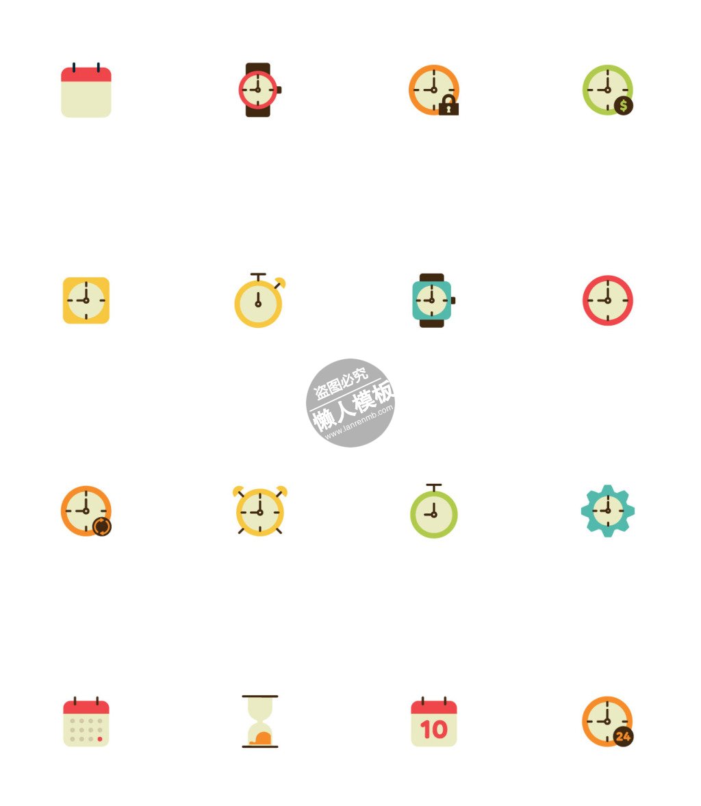 时间各类型显示icon图标合集ui设计移动端手机psd图片素材下载