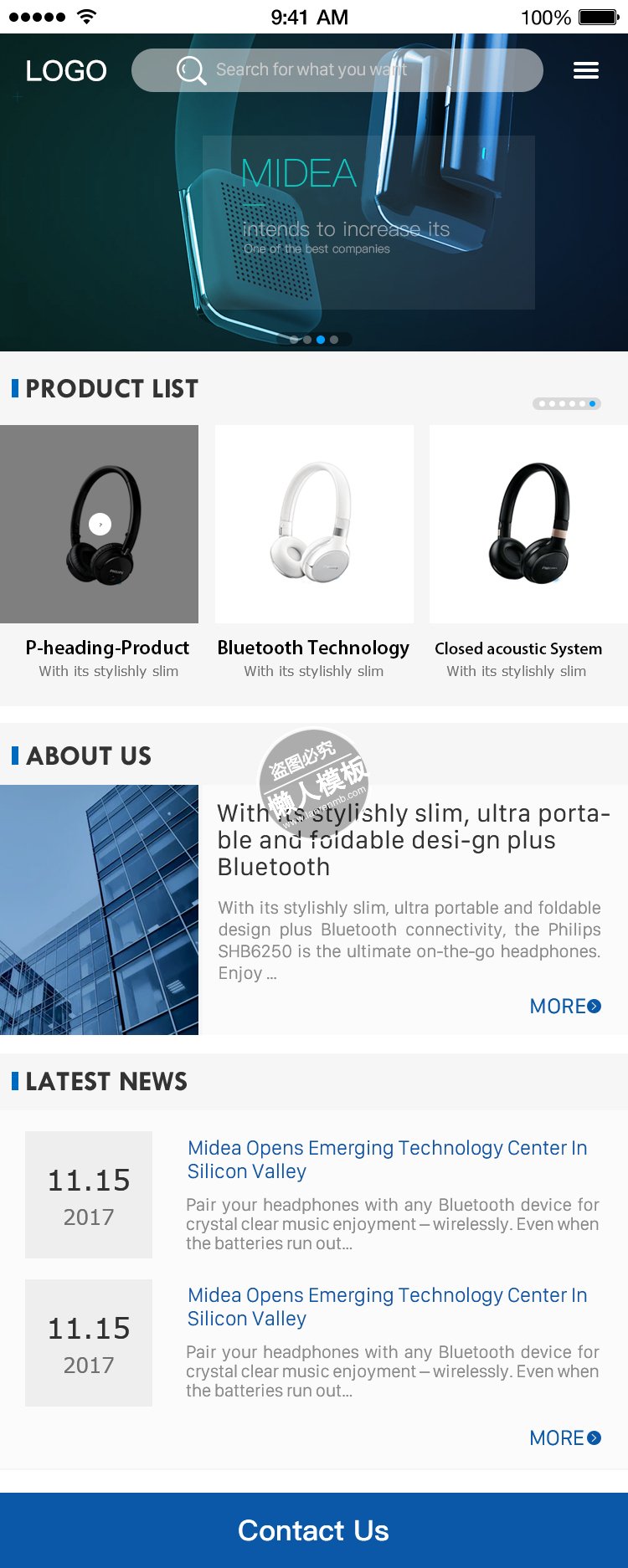耳机出售app ui界面设计移动端手机网页psd素材下载