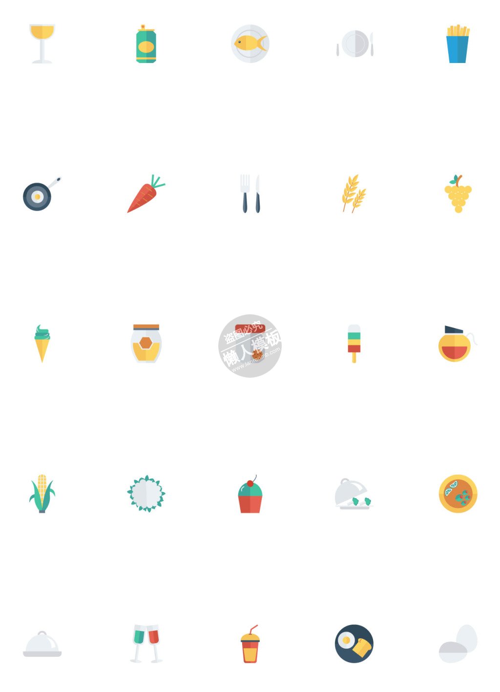 食物饮料矢量图标ui界面设计移动端手机网页AI素材下载